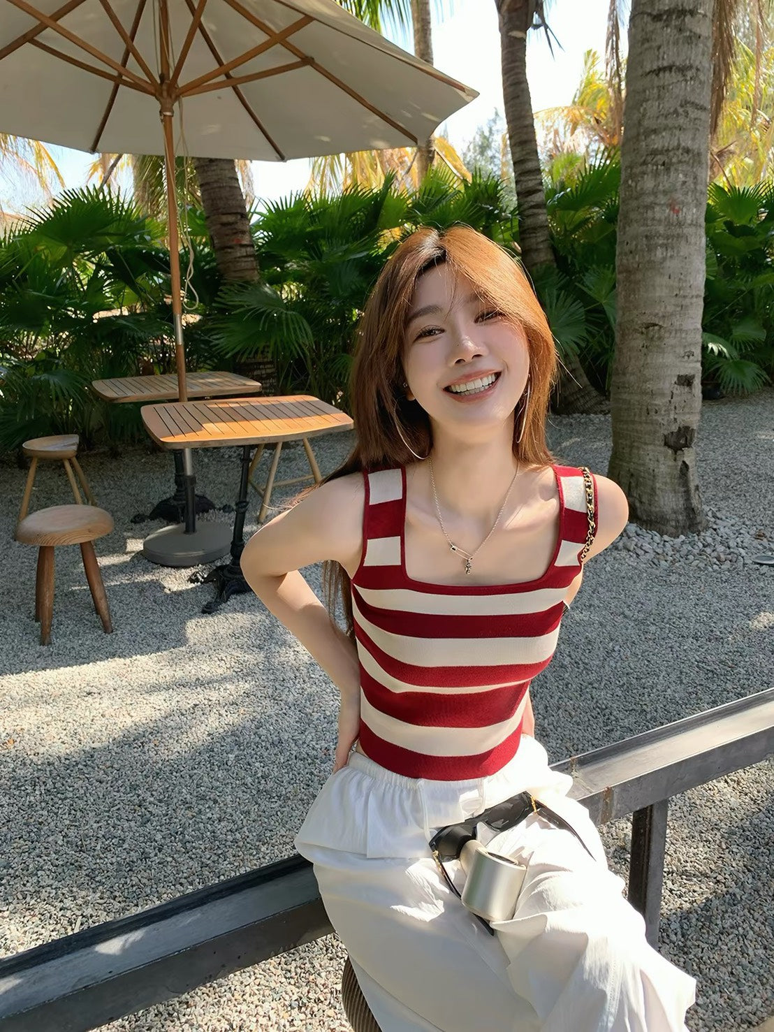 ASAYA7476 – Riviera Stripe Knit Tank 🌴🍒