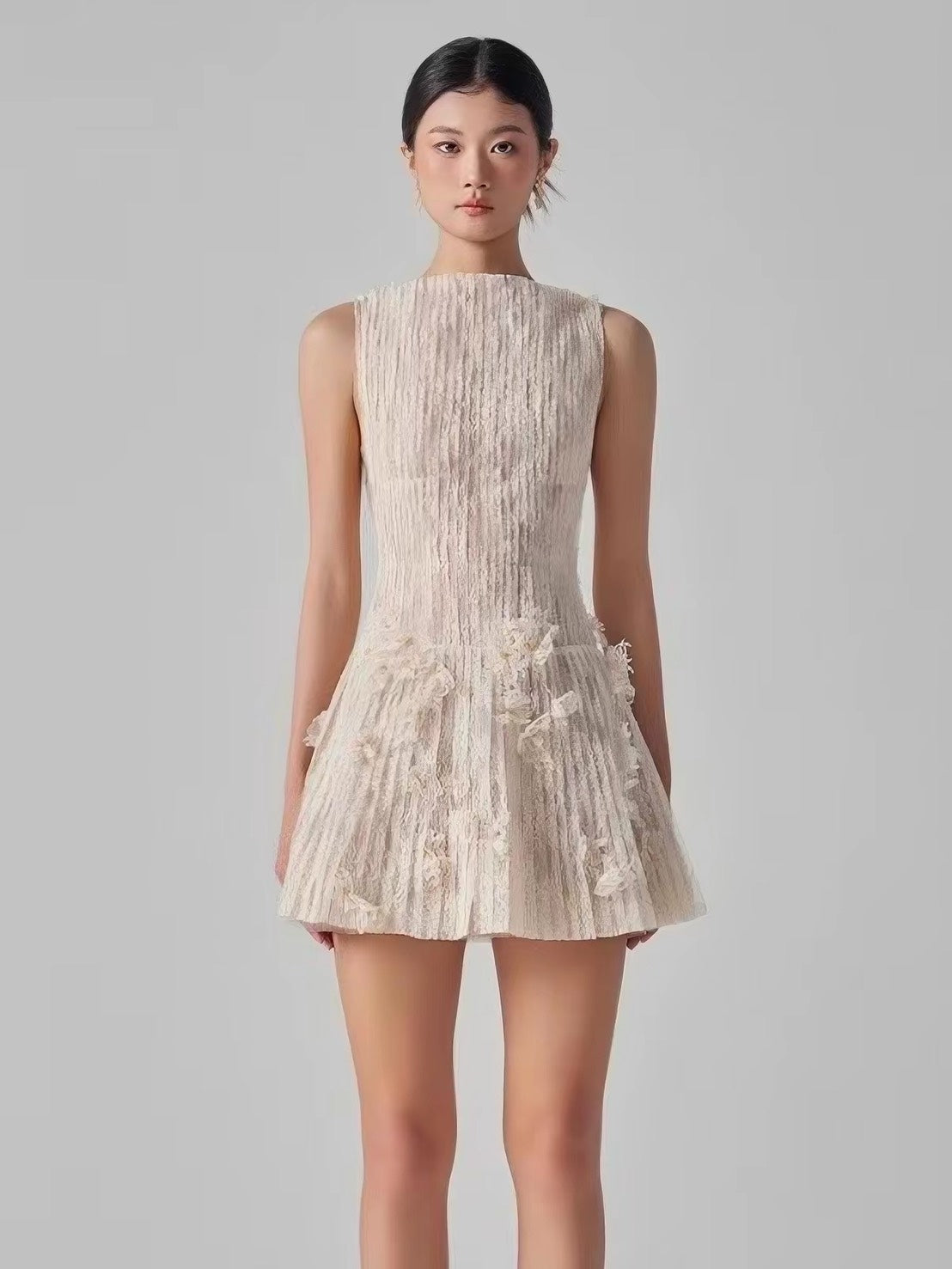 ASAYA7477 – Ivory Whisper Lace Mini Dress 🤍✨