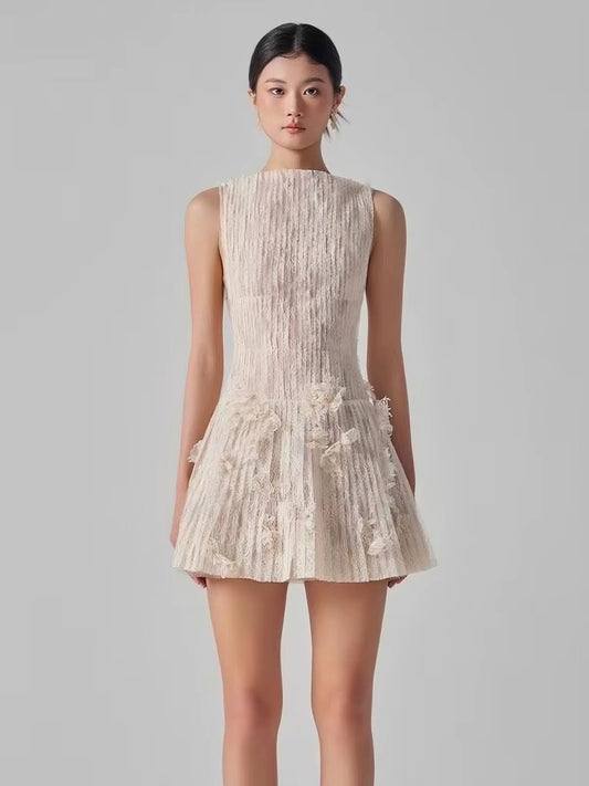 ASAYA7477 – Ivory Whisper Lace Mini Dress 🤍✨