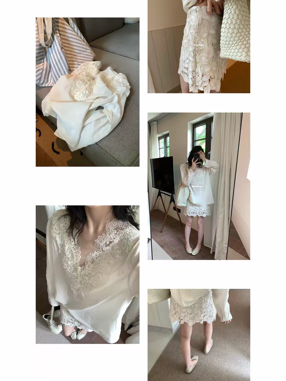 ASAYA7485 – Ivory Lace Romance Blouse 🤍🌿