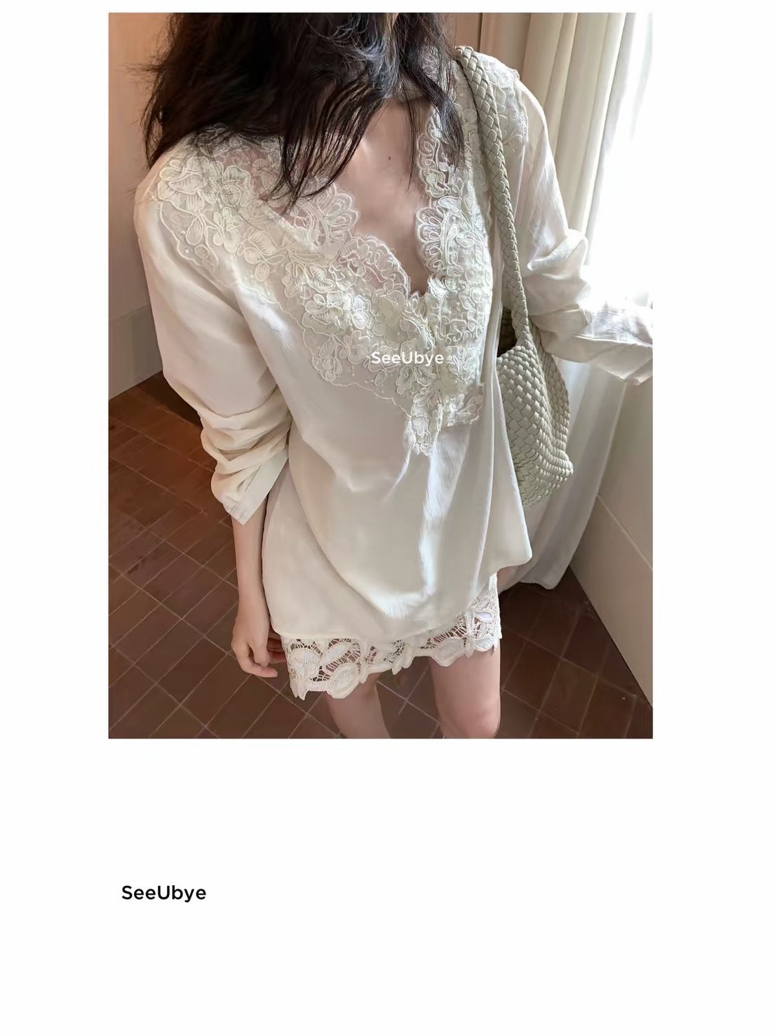 ASAYA7485 – Ivory Lace Romance Blouse 🤍🌿