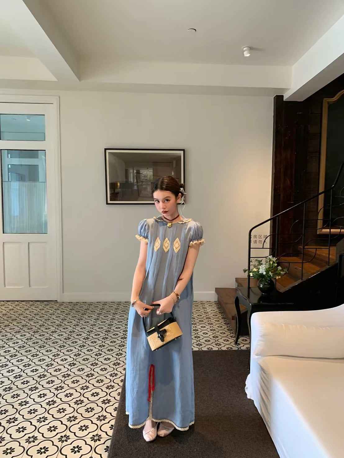 ASAYA7503 – Blue Reverie Linen Dress 🩵🕊️