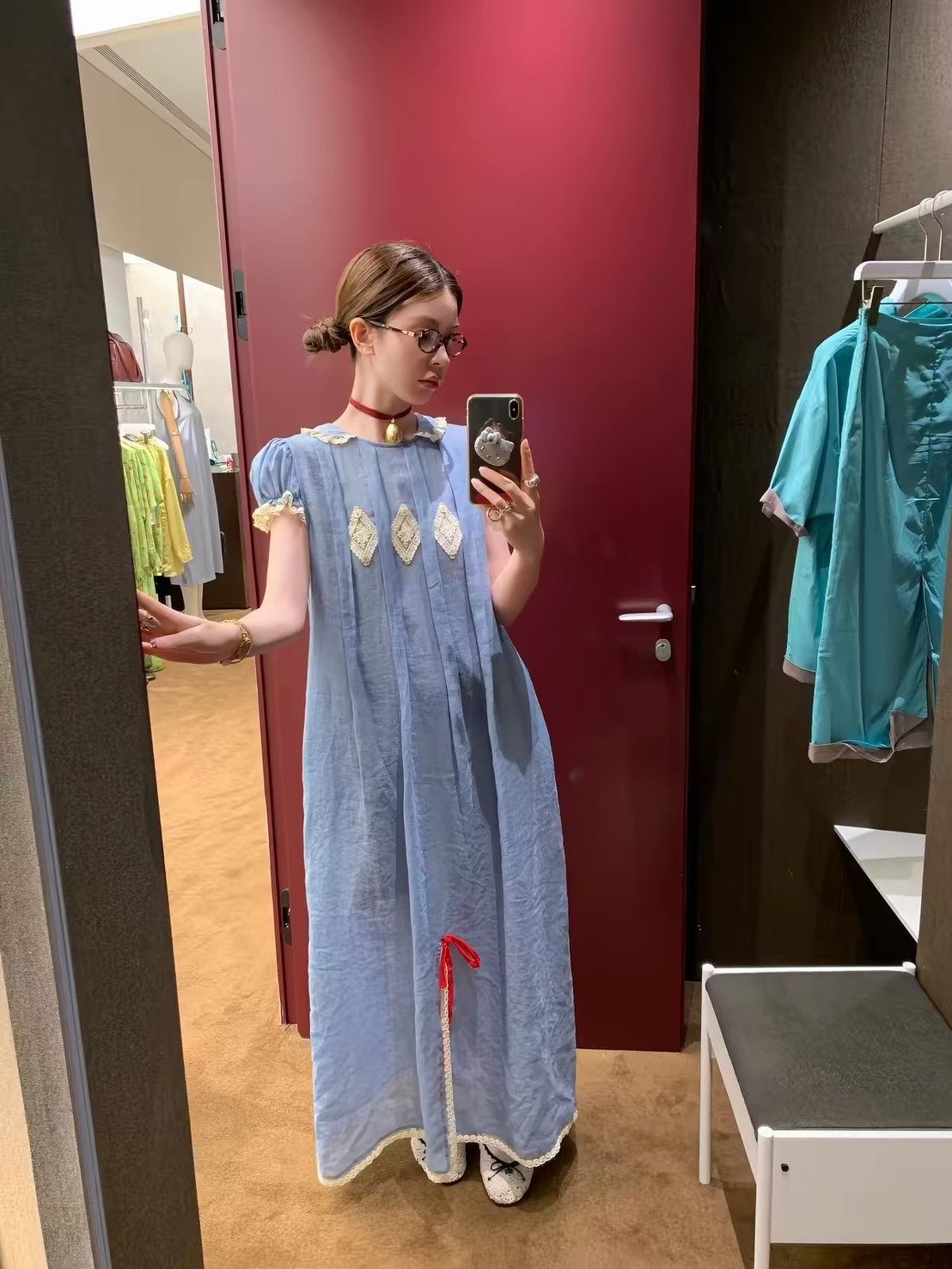 ASAYA7503 – Blue Reverie Linen Dress 🩵🕊️