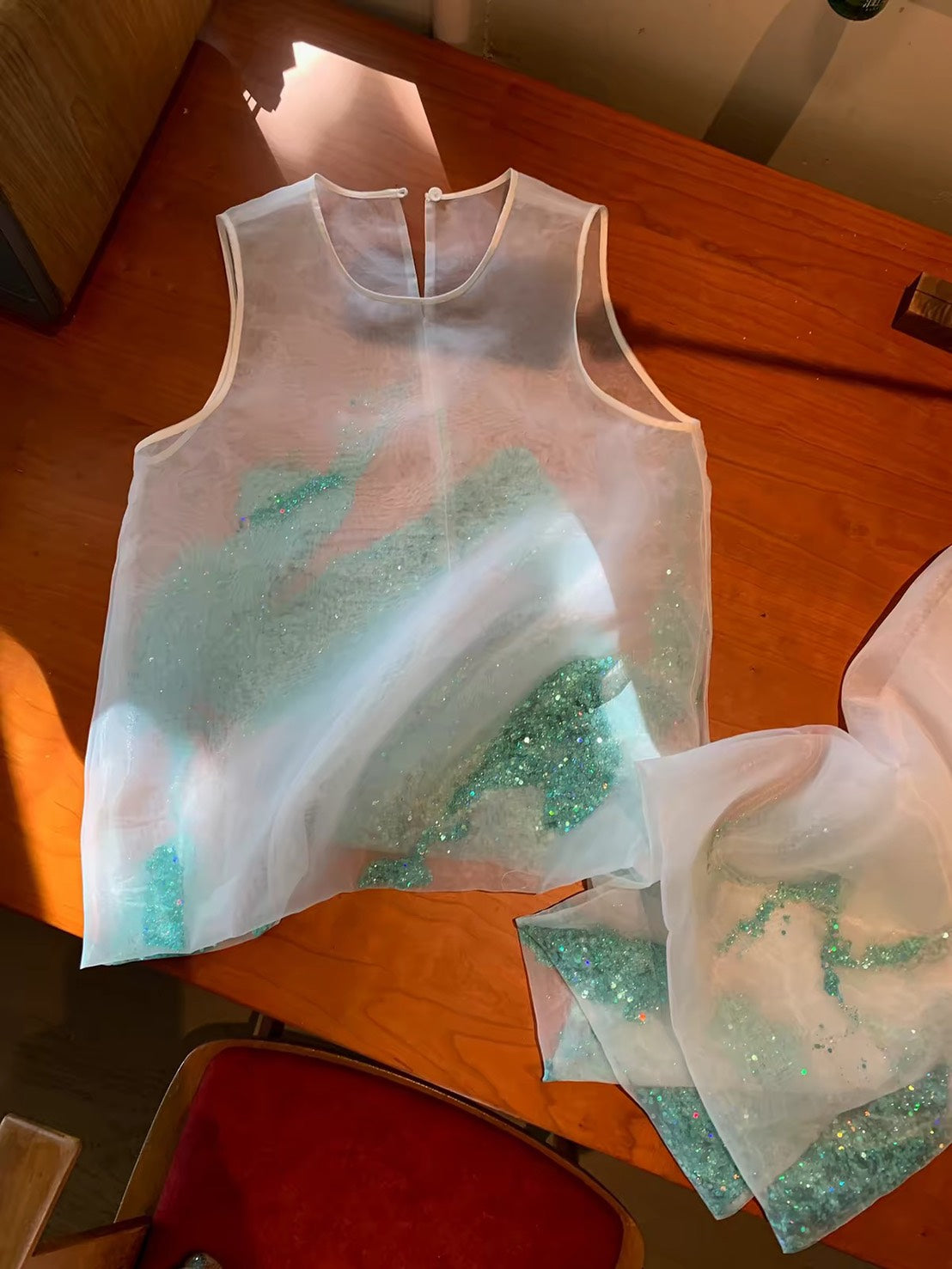 ASAYA7507 – Aqua Shimmer Sheer Set 🫧✨