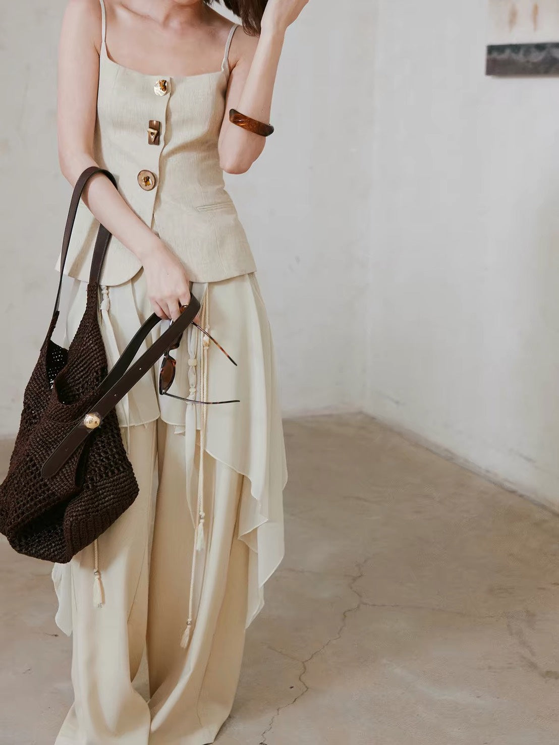 ASAYA7512 – Ethereal Layered Flow Pants 🤍✨