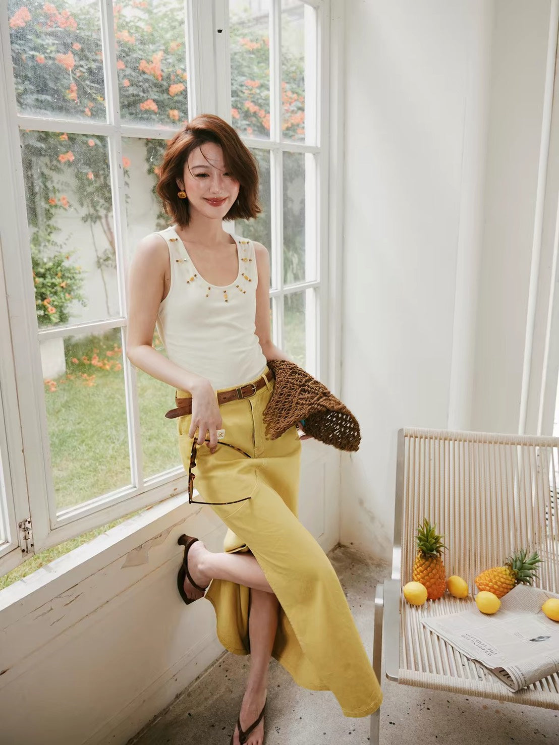 ASAYA7513 – Golden Muse Embellished Tank ✨🤍