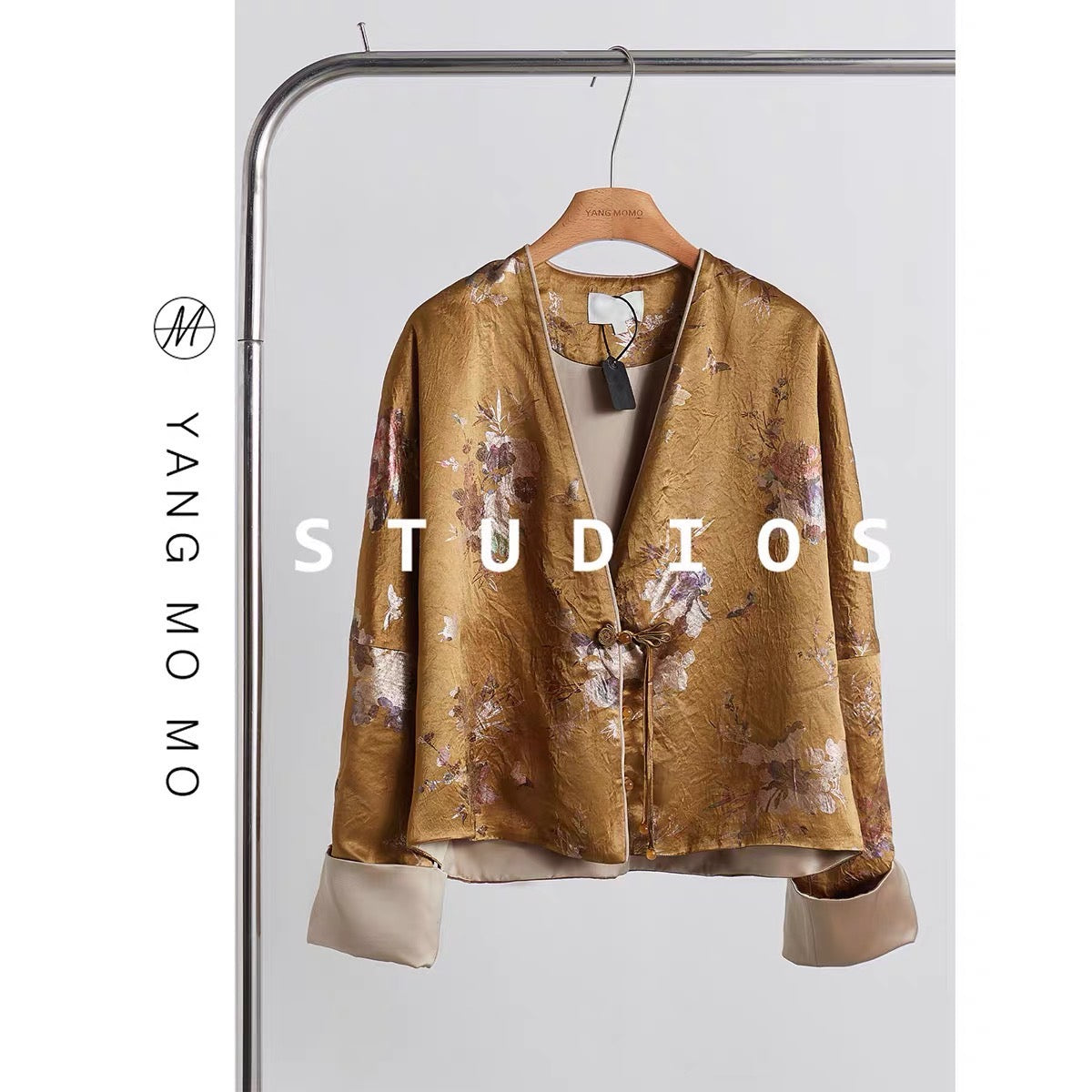 ASAYA4887 – Golden Blossom Satin Set ✨🌸